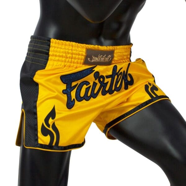 Fairtex BS1701 Slim Cut Yellow Shorts - Image 2