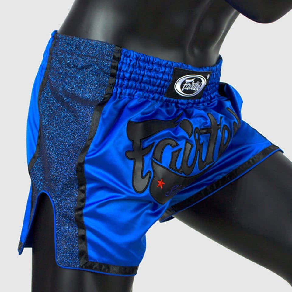 FAIRTEX BS1702 ROYAL BLUE SLIM CUT MUAY THAI SHORTS - Image 3